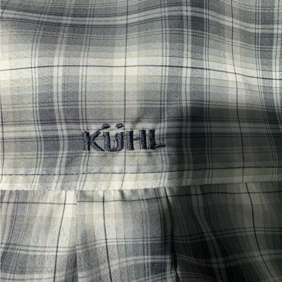 Kühl Mountain Grown Snap Up Long Sleeve Vented  Grey Plaid Size Medium - Picture 5 of 13